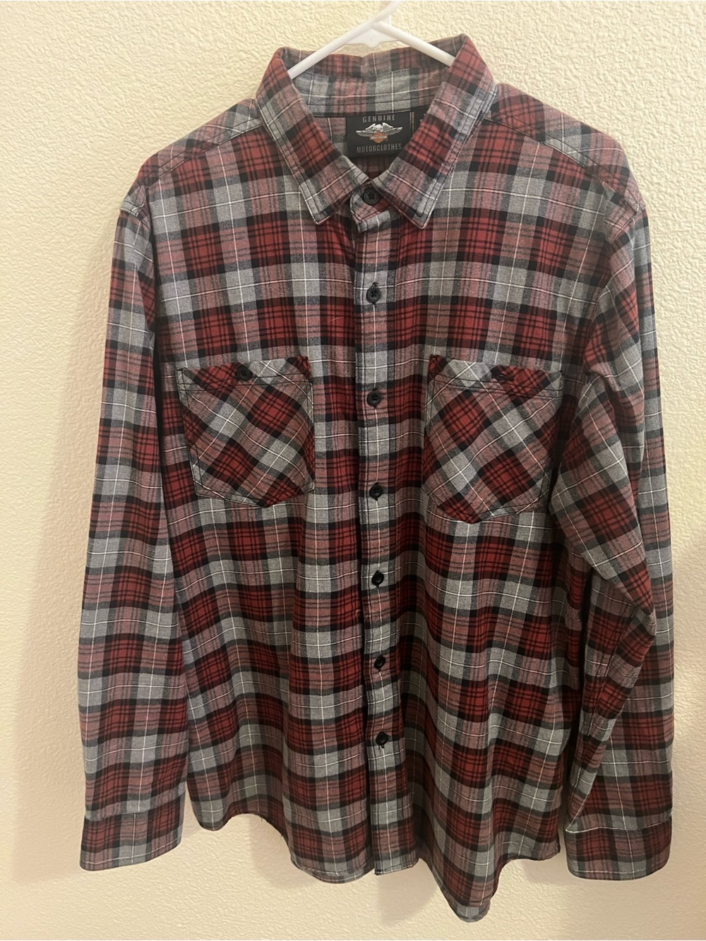 Genuine Merchandise Red & Gray Plaid Button-Down Shirt